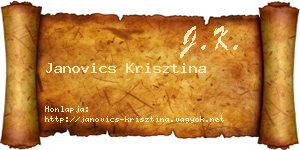 Janovics Krisztina névjegykártya